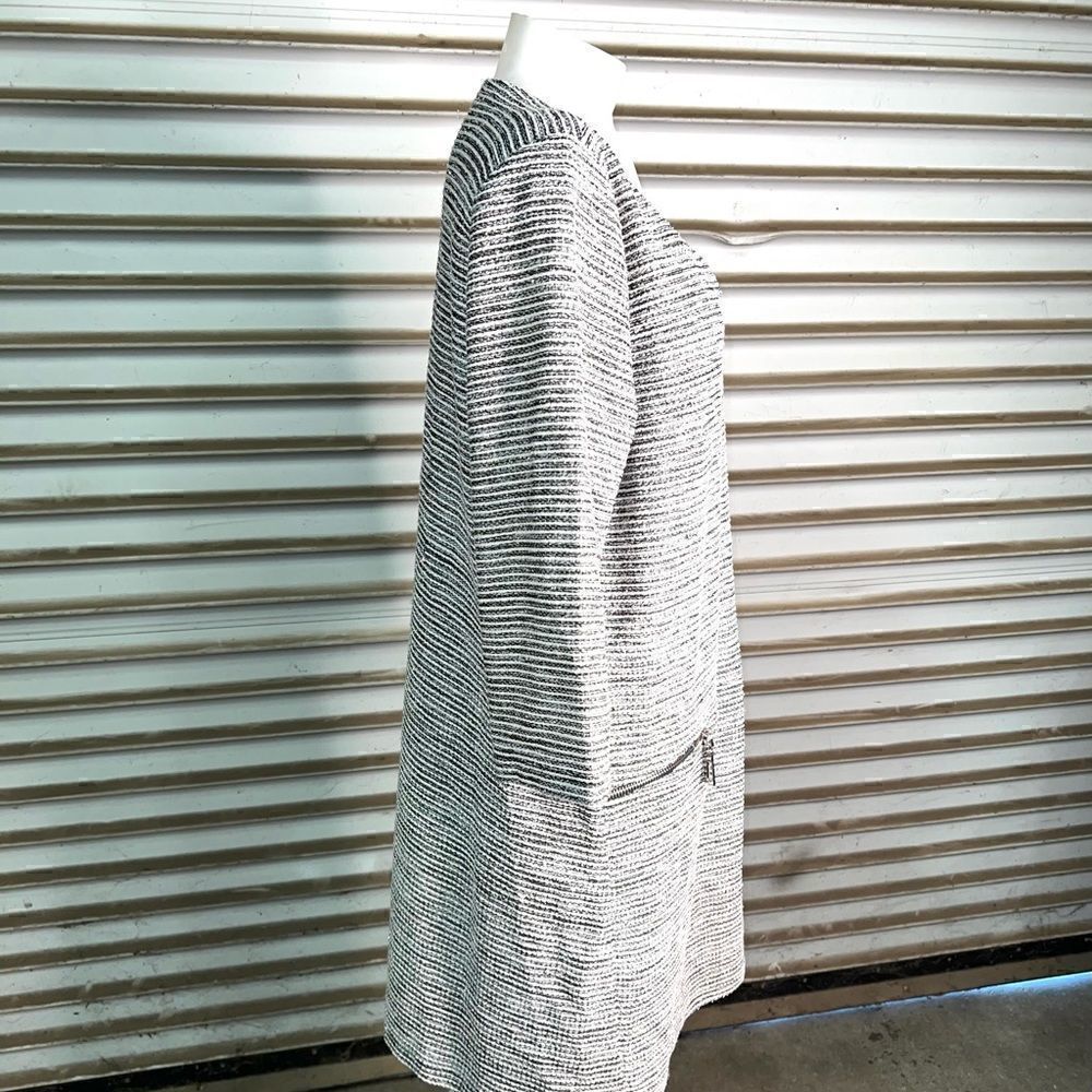 MSK black, white and silver metallic thread A Line dress with faux pockets - Picture 4 of 11